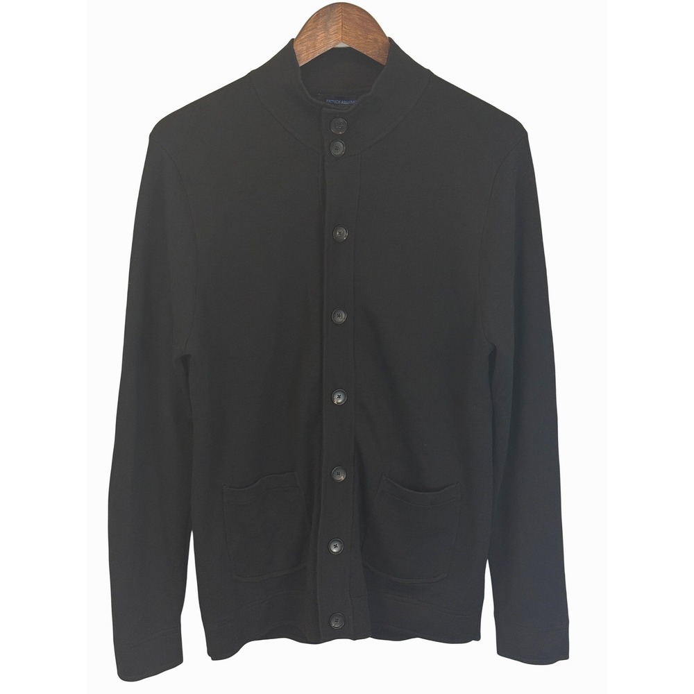 Patrick Assaraf Merino Wool Button Up Cardigan Black‎ Size Medium